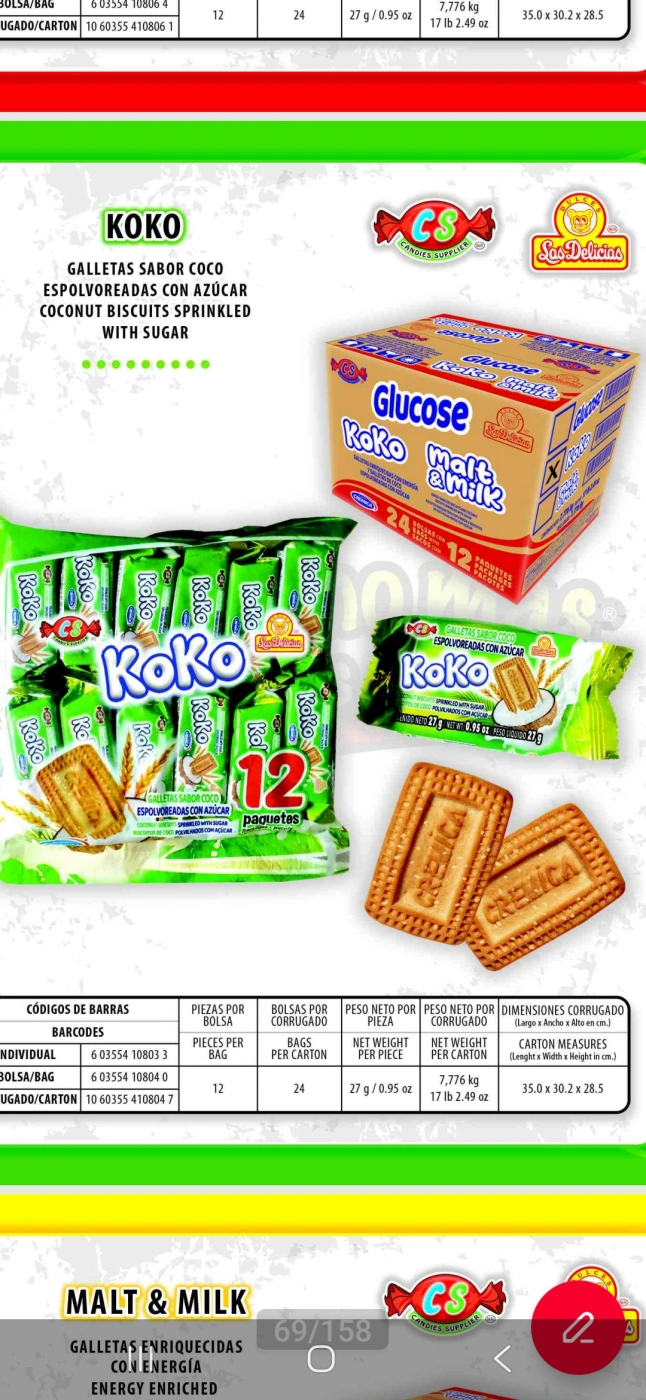 GALLETAS GLUCOSE CAJA