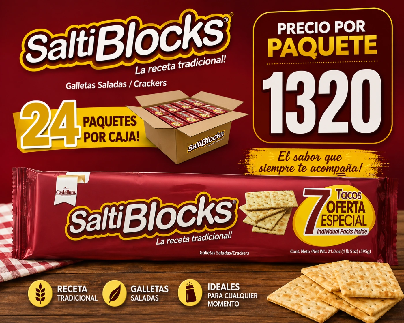 GALLETAS SALTIBLOCKS PAQUETES