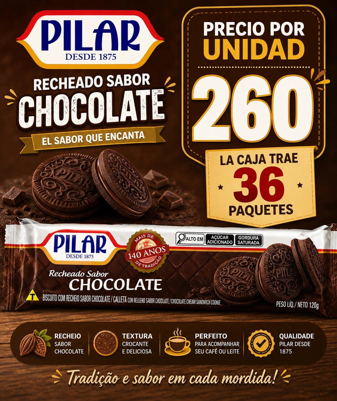 GALLETAS PILAR CHOCOLATE CAJA