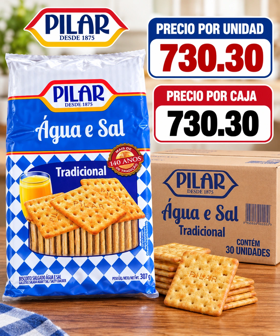 GALLETAS PILAR CRACKERS PAQUETES